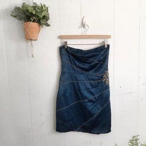 Strapless Starry Mermaid Blue Dress!